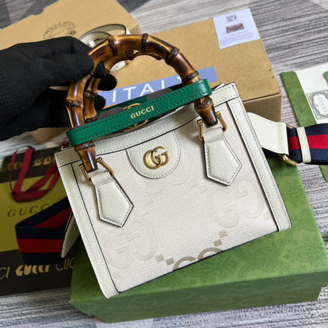 Gucci 702732 Diana Mini Tote Bag White - Default Title - View 1