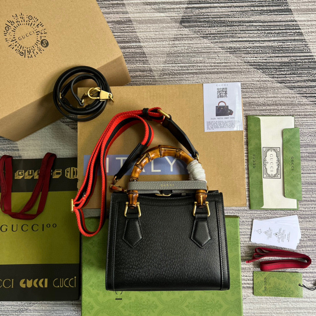 Gucci 702732 Gucci Diana Mini Tote Bag Black leather - Default Title - View 2