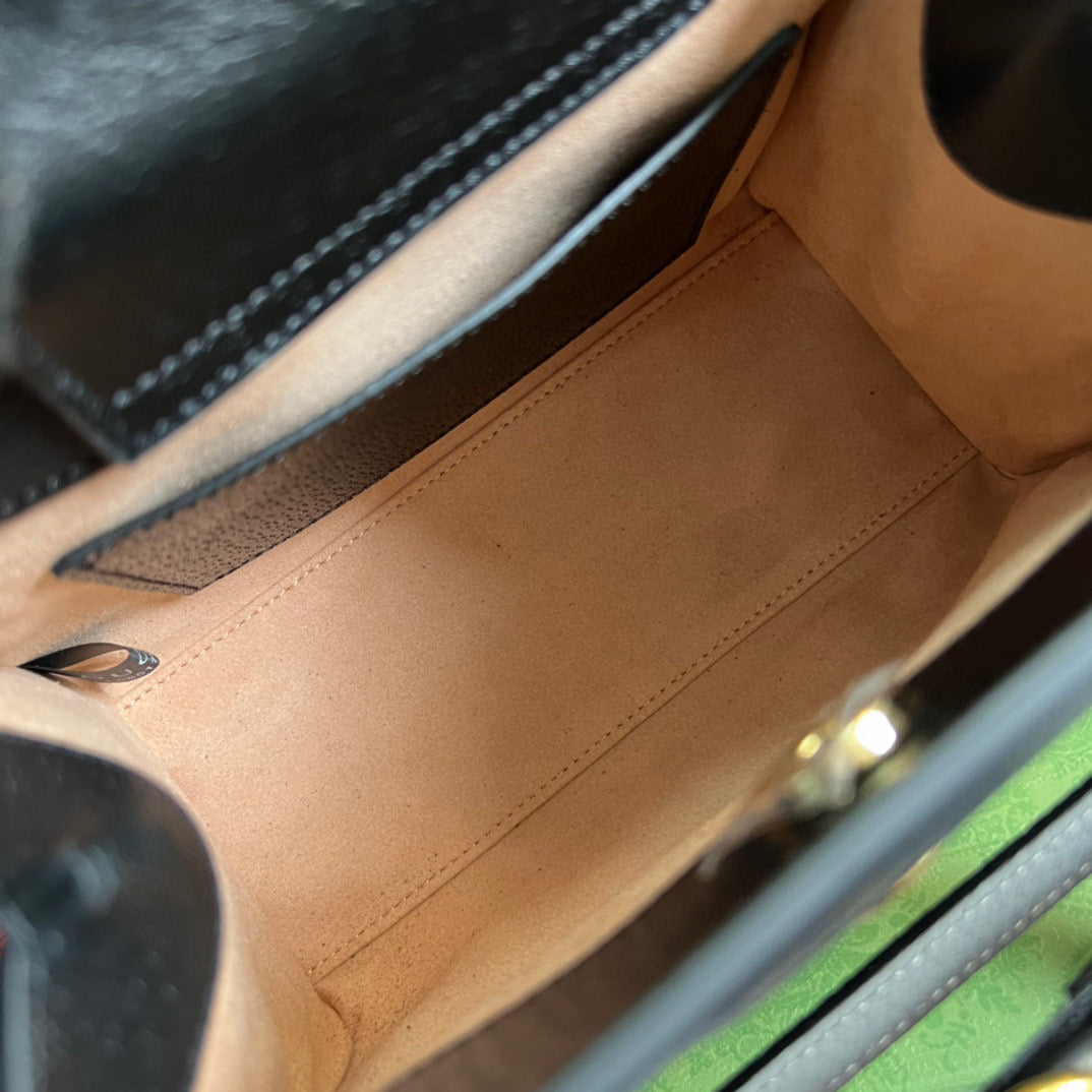 Gucci 702732 Gucci Diana Mini Tote Bag Black leather