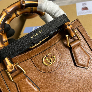 Gucci 702732 Gucci Diana Mini Tote Bag Brown leather - Default Title - View 5