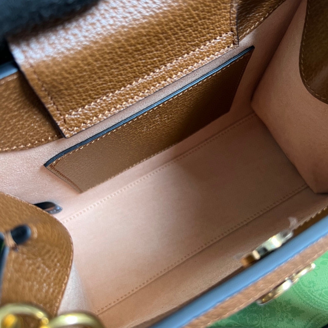 Gucci 702732 Gucci Diana Mini Tote Bag Brown leather - Default Title - View 9