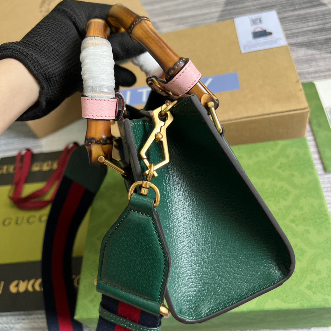 Gucci 702732 Diana Mini Tote Bag Green leather - Default Title - View 3