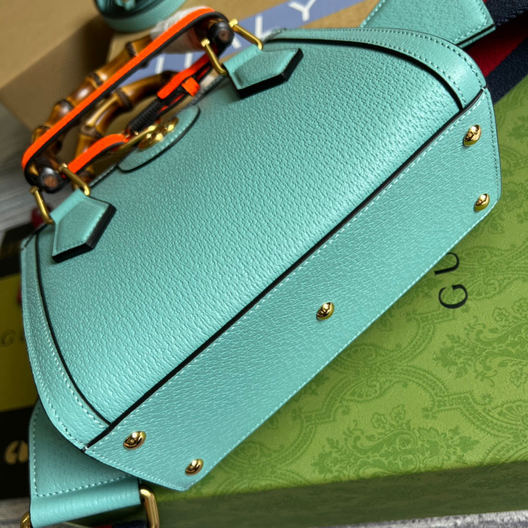 Gucci 702732 Gucci Diana Mini Tote Bag Light blue leather - Default Title - View 6