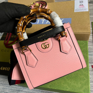 Gucci 702732 Gucci Diana Mini Tote Bag Pink leather - Default Title - View 1