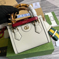 Gucci 702732 Gucci Diana Mini Tote Bag White leather - Default Title - View 1