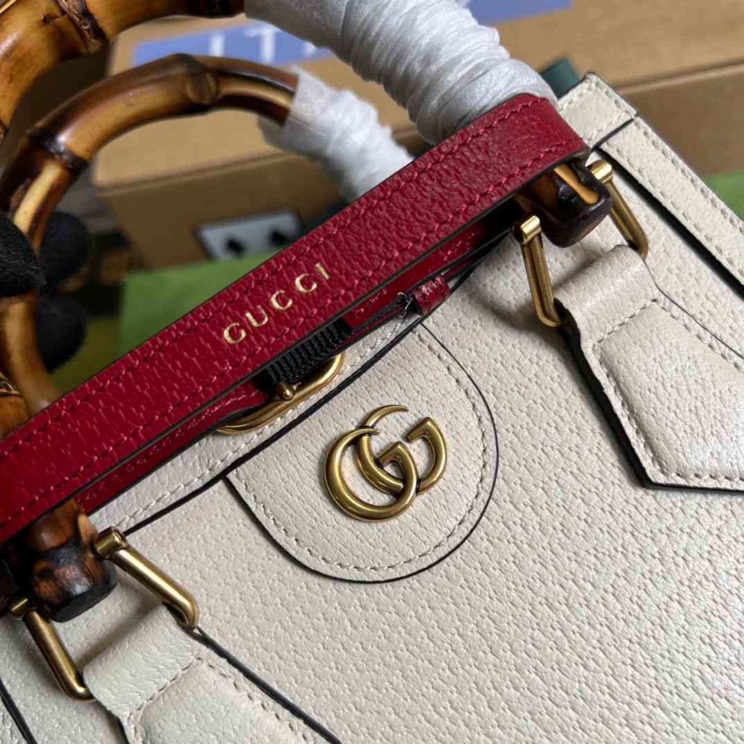 Gucci 702732 Gucci Diana Mini Tote Bag White leather - Default Title - View 6