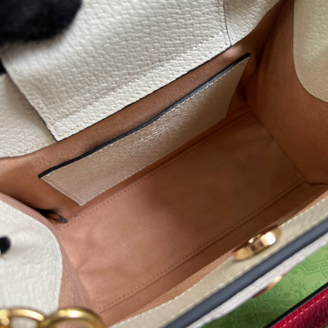 Gucci 702732 Gucci Diana Mini Tote Bag White leather