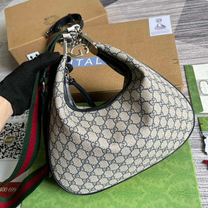 Gucci 702823 Gucci Attache large shoulder bag Beige and blue - Default Title - View 4