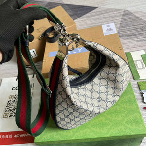 Gucci 702823 Gucci Attache large shoulder bag Beige and blue - Default Title - View 6