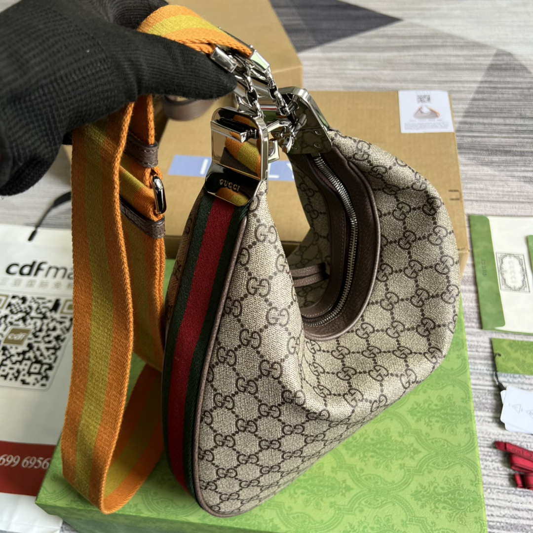 Gucci 702823 Gucci Attache large shoulder bag Beige and ebony - Default Title - View 5