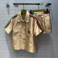 Gucci 703004 adidas x Gucci Trefoil jacquard shirt women apricot - S - View 1