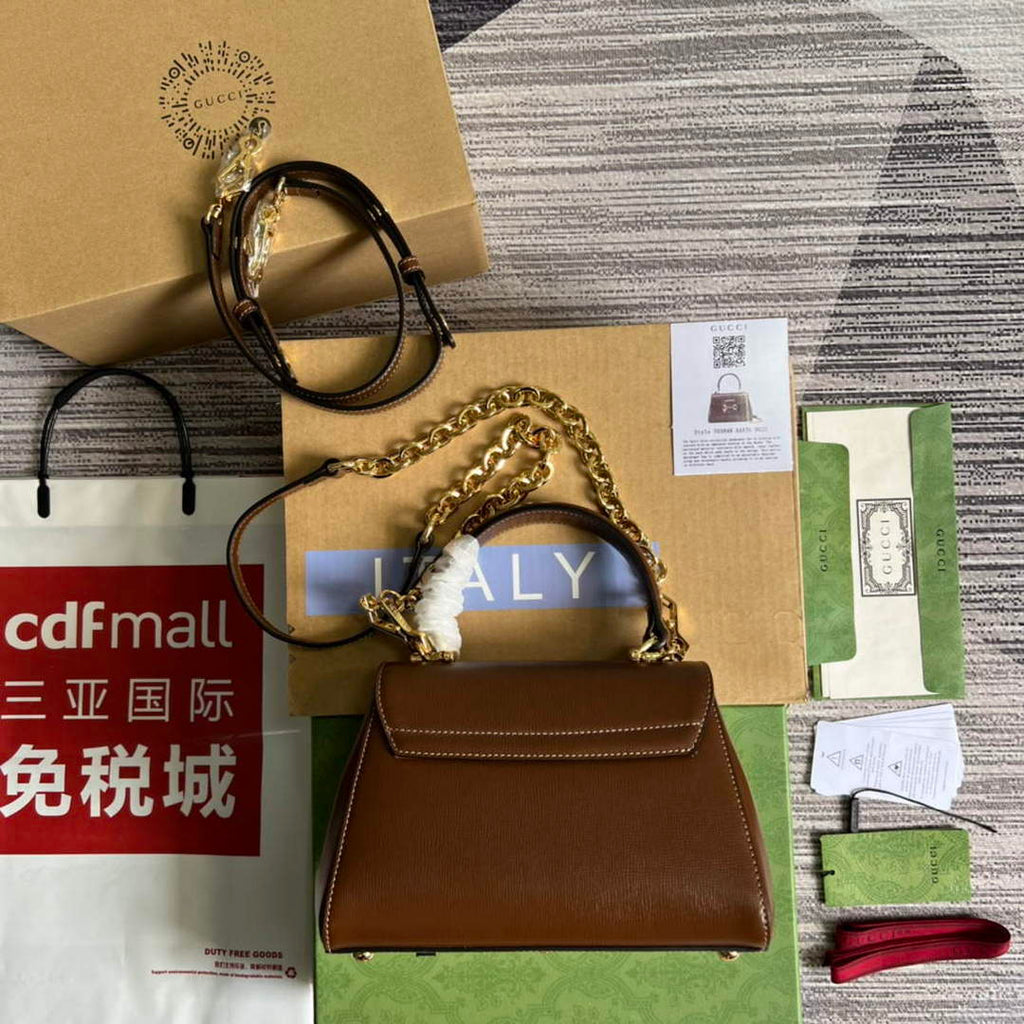 Gucci 703848 Gucci Horsebit 1955 Mini Bag Brown