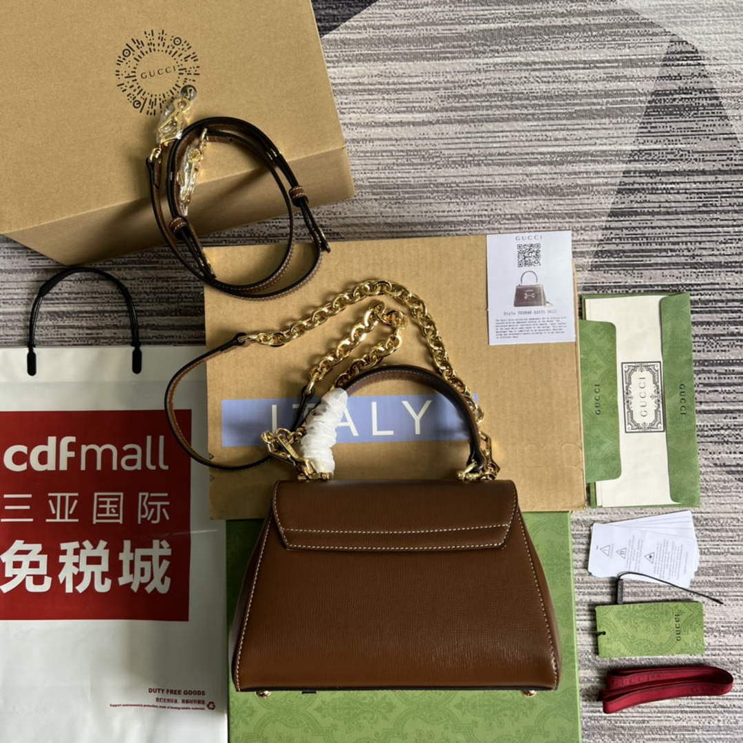 Gucci 703848 Gucci Horsebit 1955 Mini Bag Brown - Default Title - View 3