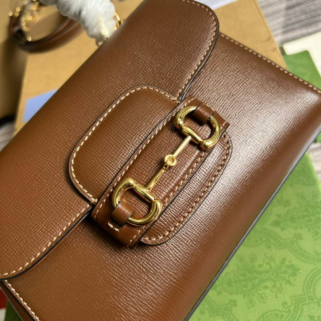 Gucci 703848 Gucci Horsebit 1955 Mini Bag Brown