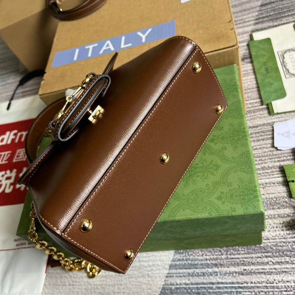 Gucci 703848 Gucci Horsebit 1955 Mini Bag Brown