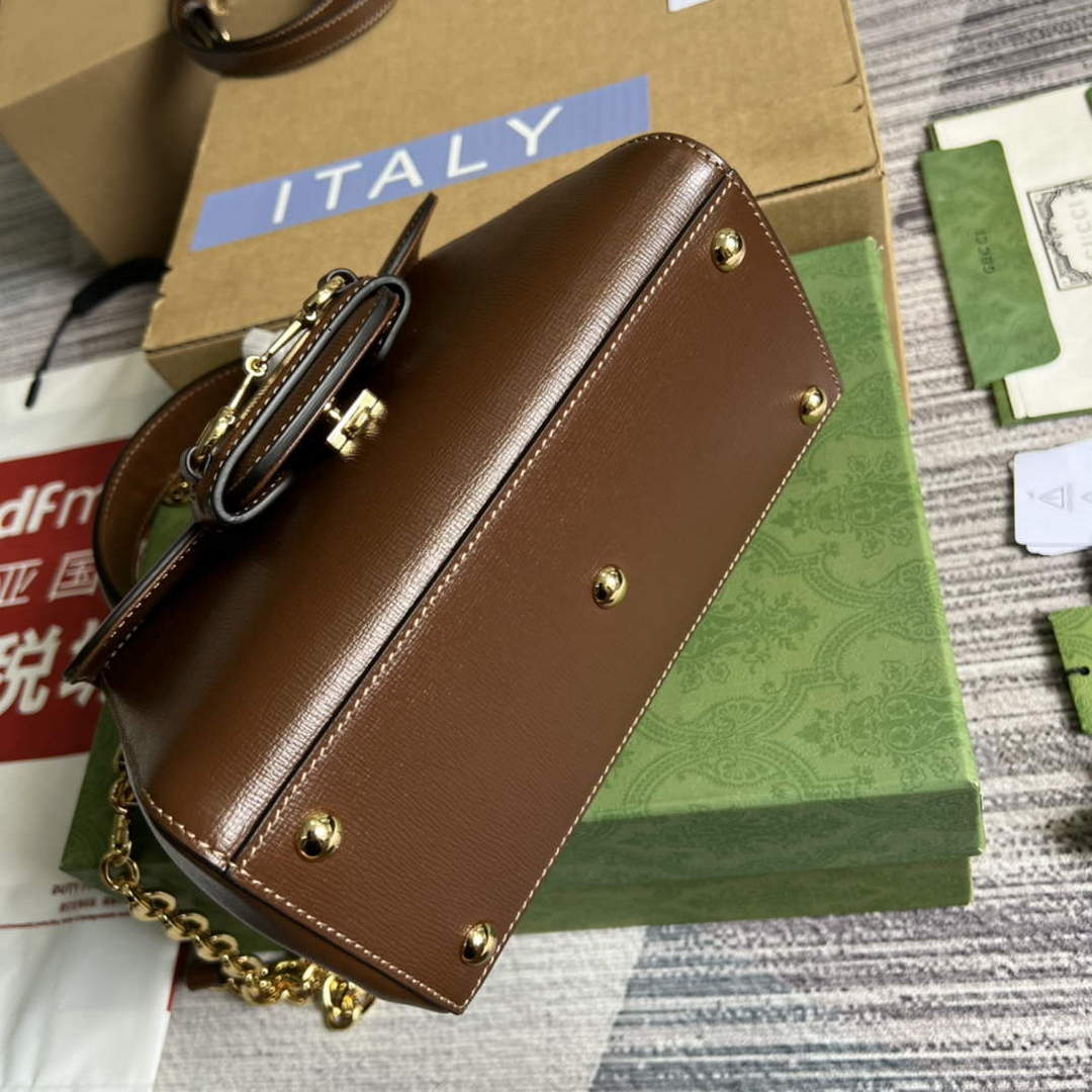 Gucci 703848 Gucci Horsebit 1955 Mini Bag Brown - Default Title - View 6