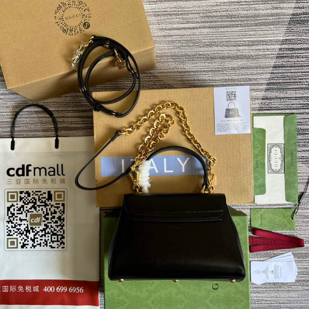 Gucci 703848 Gucci Horsebit 1955 Mini Bag Black