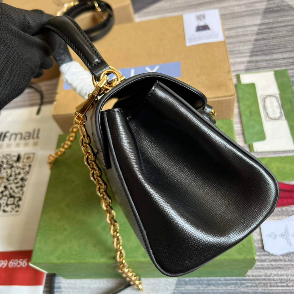 Gucci 703848 Gucci Horsebit 1955 Mini Bag Black