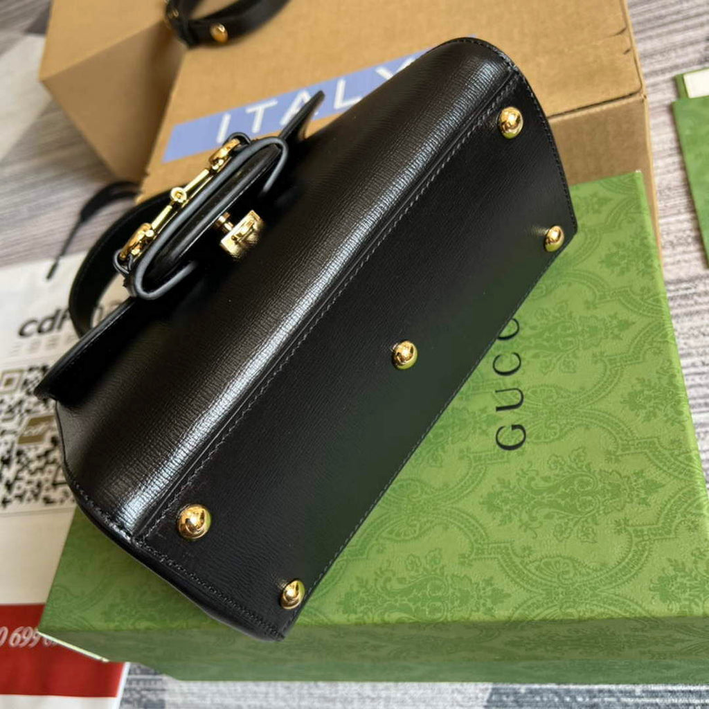 Gucci 703848 Gucci Horsebit 1955 Mini Bag Black