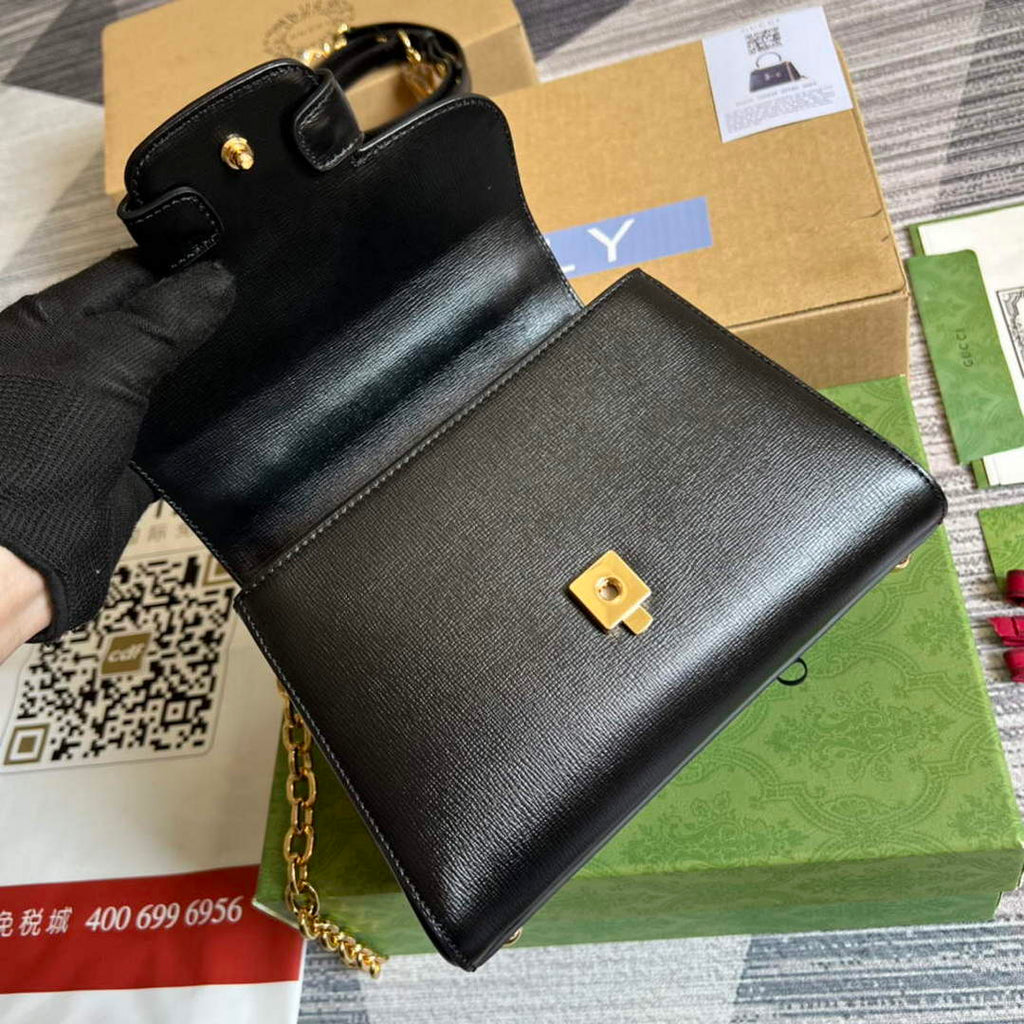 Gucci 703848 Gucci Horsebit 1955 Mini Bag Black