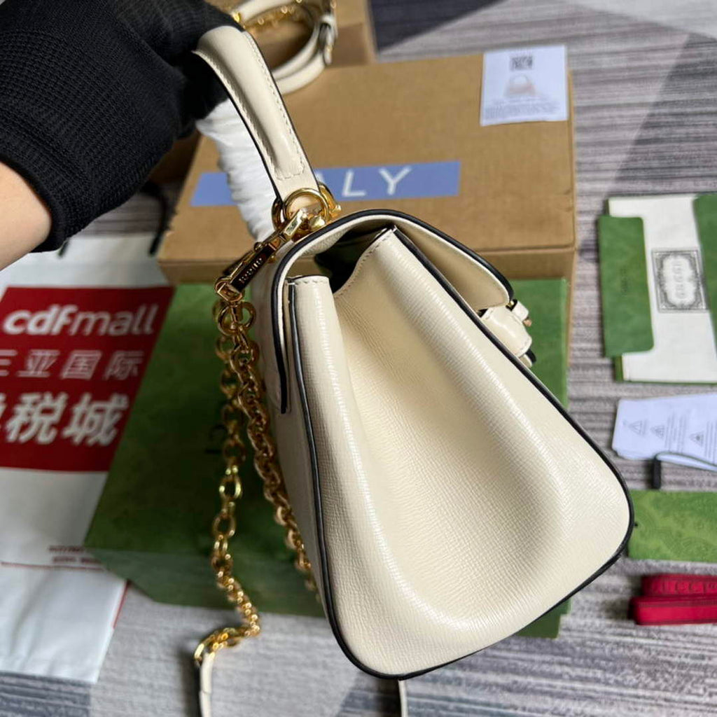 Gucci 703848 Gucci Horsebit 1955 Mini Bag White