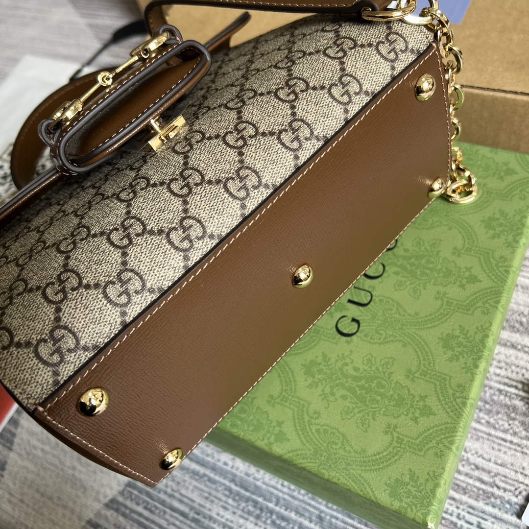 Gucci 703848 Gucci Horsebit 1955 Mini Bag Beige brown - Default Title - View 6