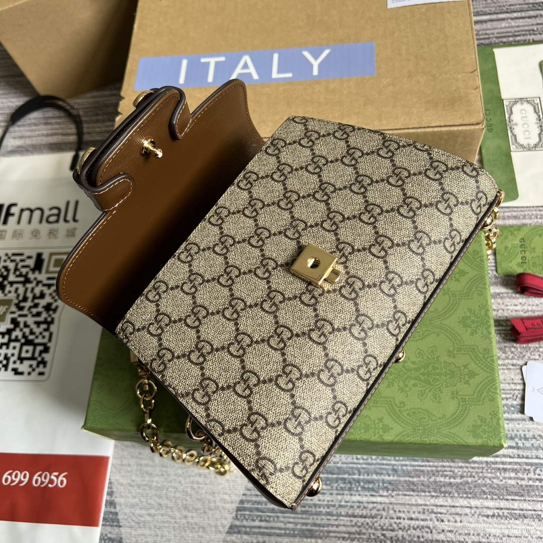Gucci 703848 Gucci Horsebit 1955 Mini Bag Beige brown - Default Title - View 8