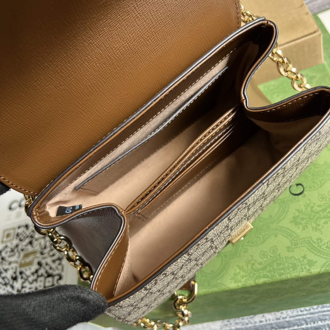 Gucci 703848 Gucci Horsebit 1955 Mini Bag Beige brown - Default Title - View 9