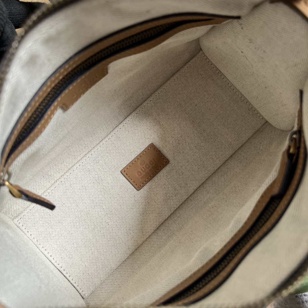 Gucci 715771 Mini canvas top handle bag Light Brown and Black Original GG canvas - Default Title - View 9