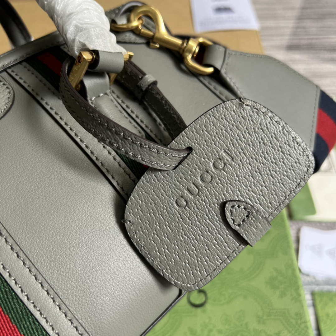 Gucci 715771 Mini top handle bag with Double G Grey - Default Title - View 7