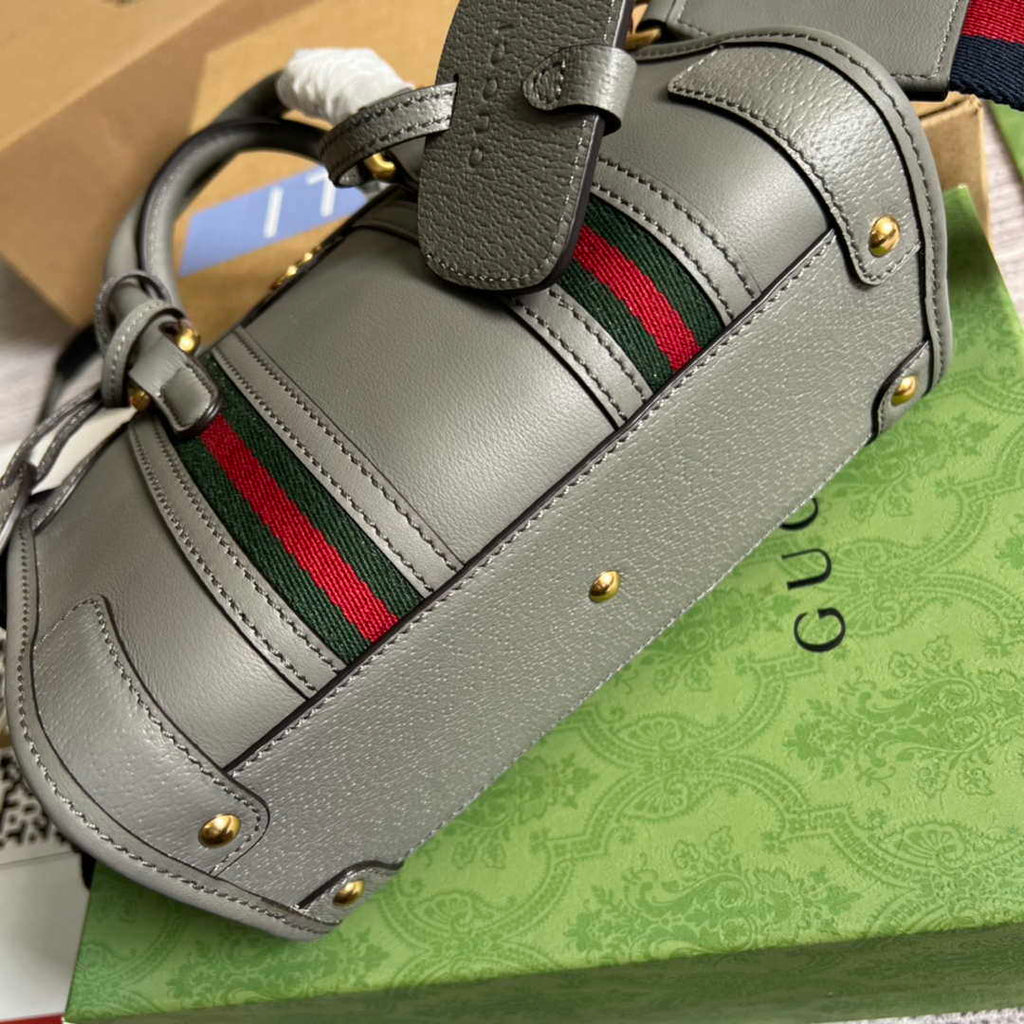 Gucci 715771 Mini top handle bag with Double G Grey