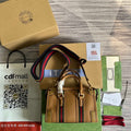 Gucci 715771 Mini top handle bag with Double G Tan