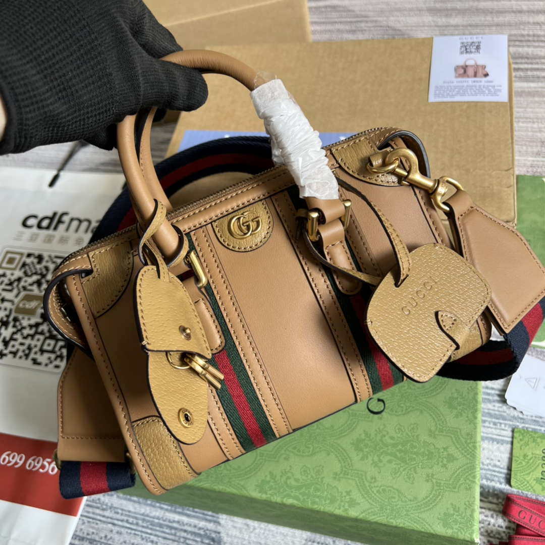 Gucci 715771 Mini top handle bag with Double G Tan - Default Title - View 3