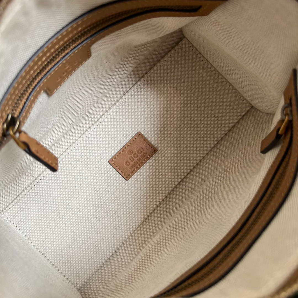 Gucci 715771 Mini top handle bag with Double G Tan
