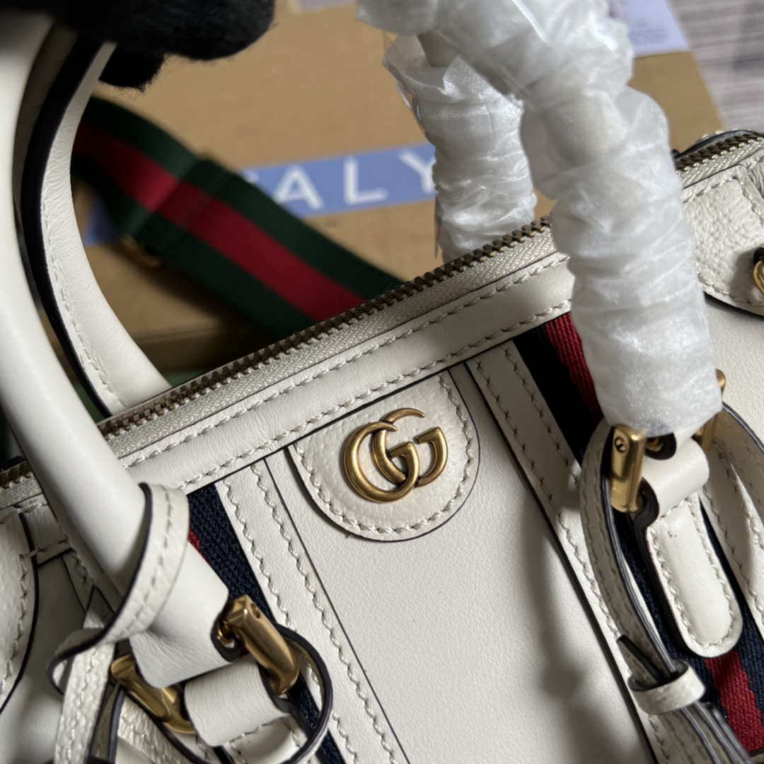 Gucci 715771 Mini top handle bag with Double G White - Default Title - View 5