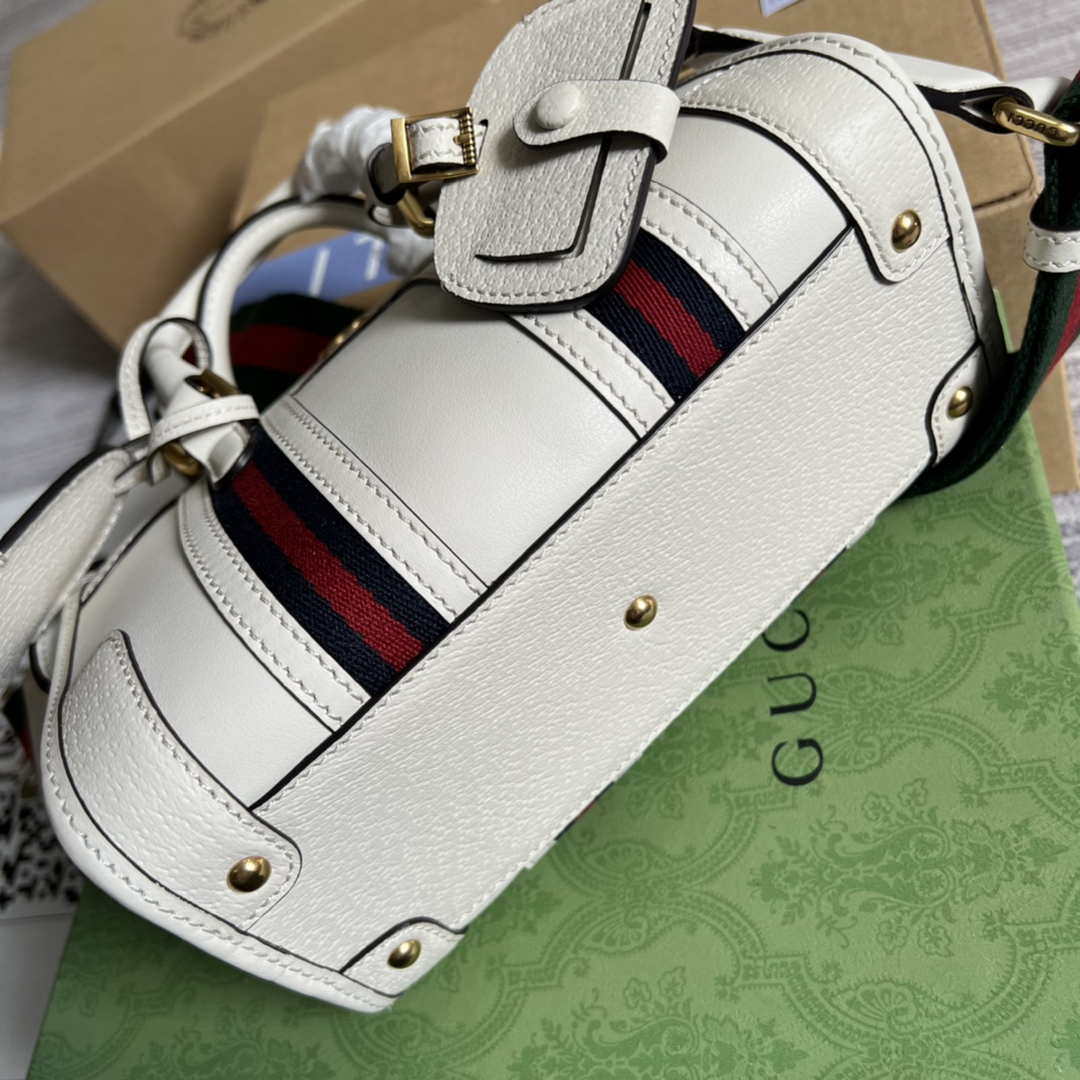 Gucci 715771 Mini top handle bag with Double G White - Default Title - View 8