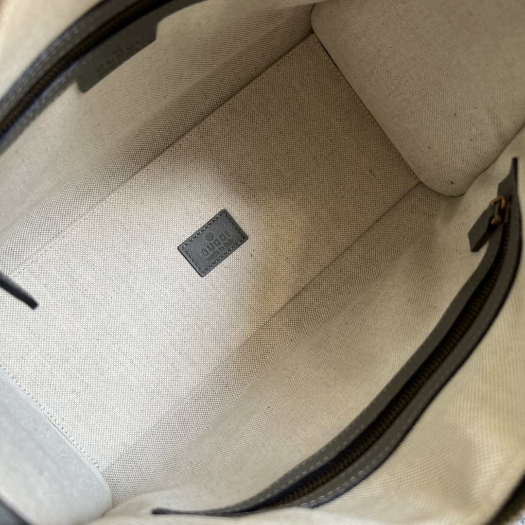 Gucci 715772 Small canvas top handle bag Gray and Black