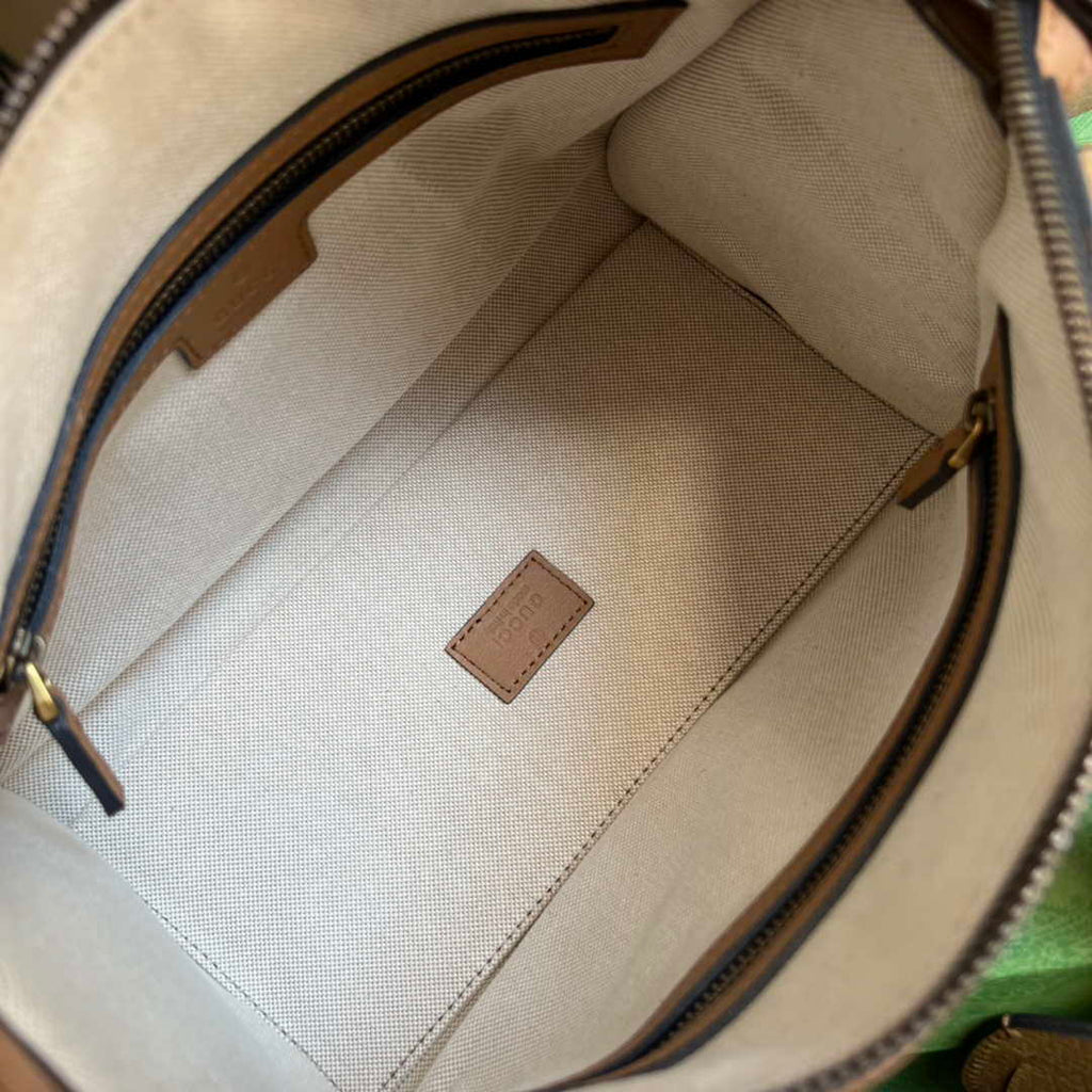 Gucci 715772 Small canvas top handle bag Light Brown and Black