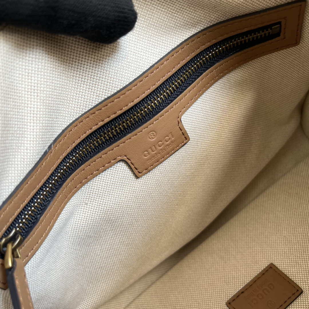 Gucci 715772 Small canvas top handle bag Light Brown and Black - Default Title - View 9