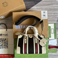 Gucci 715772 Small canvas top handle bag White and Black - Default Title - View 1