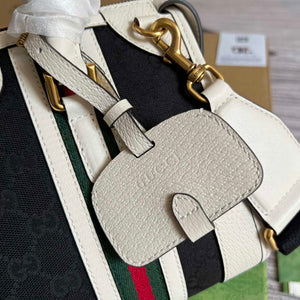 Gucci 715772 Small canvas top handle bag White and Black - Default Title - View 6