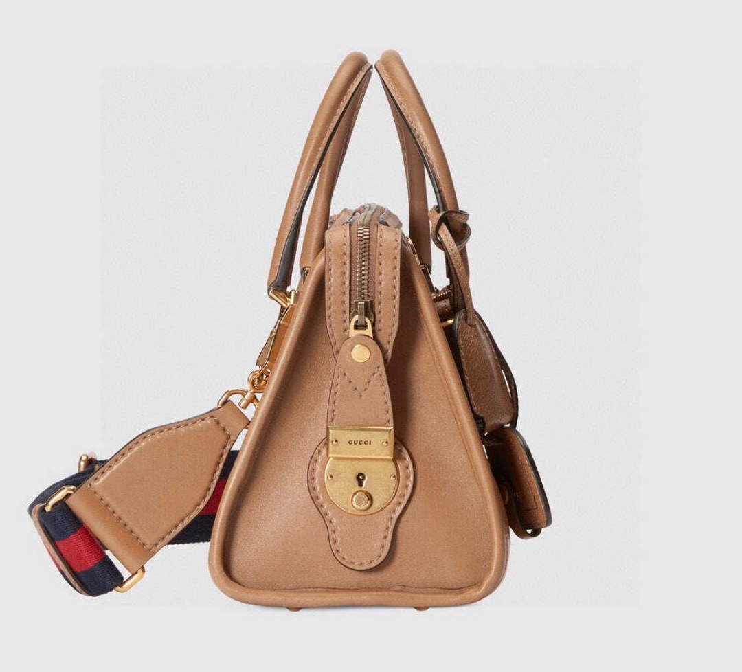 Gucci 715772 Small top handle bag with Double G Brown - Default Title - View 4