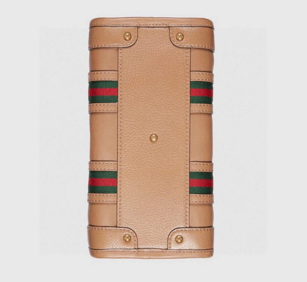 Gucci 715772 Small top handle bag with Double G Brown