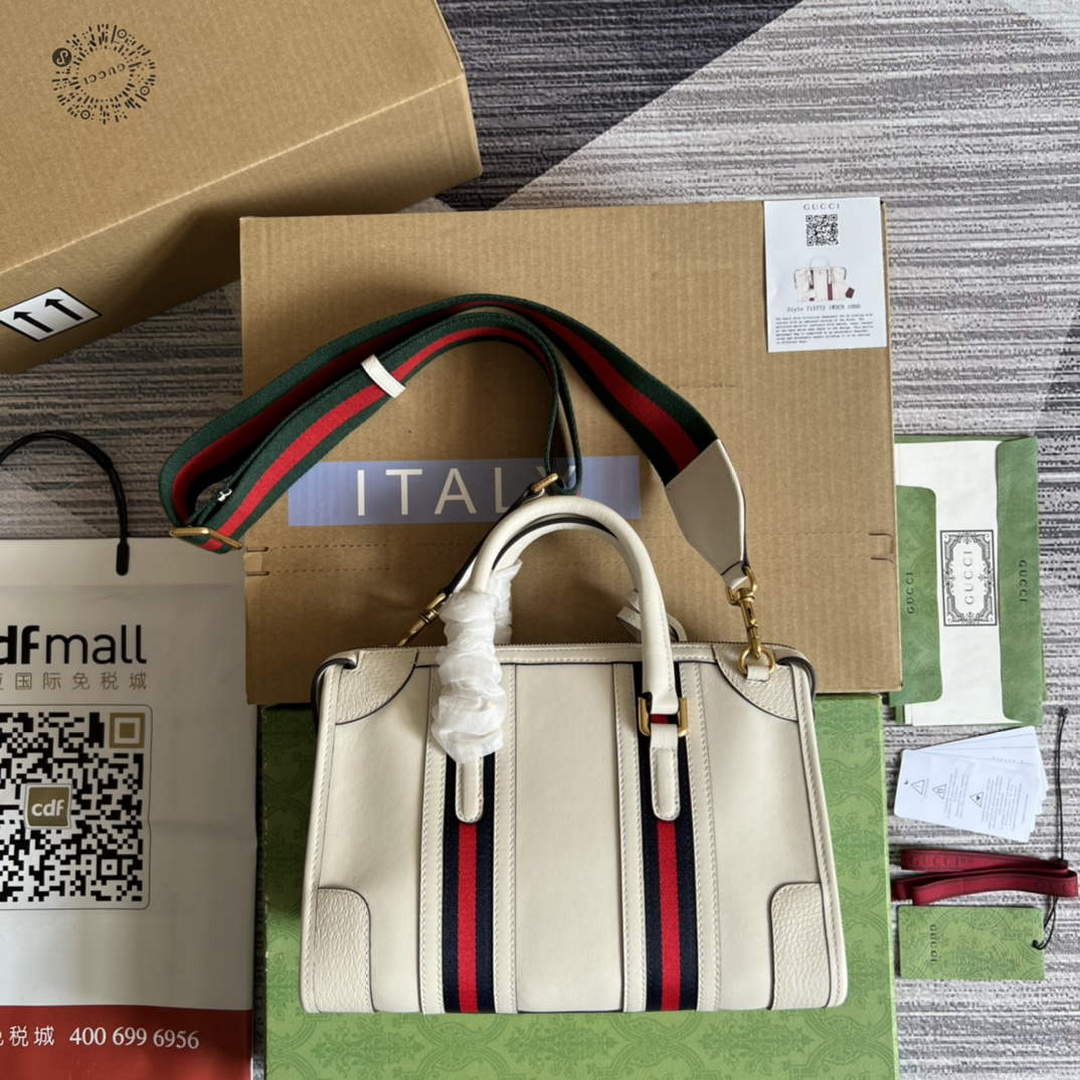Gucci 715772 Small top handle bag with Double G White - Default Title - View 2