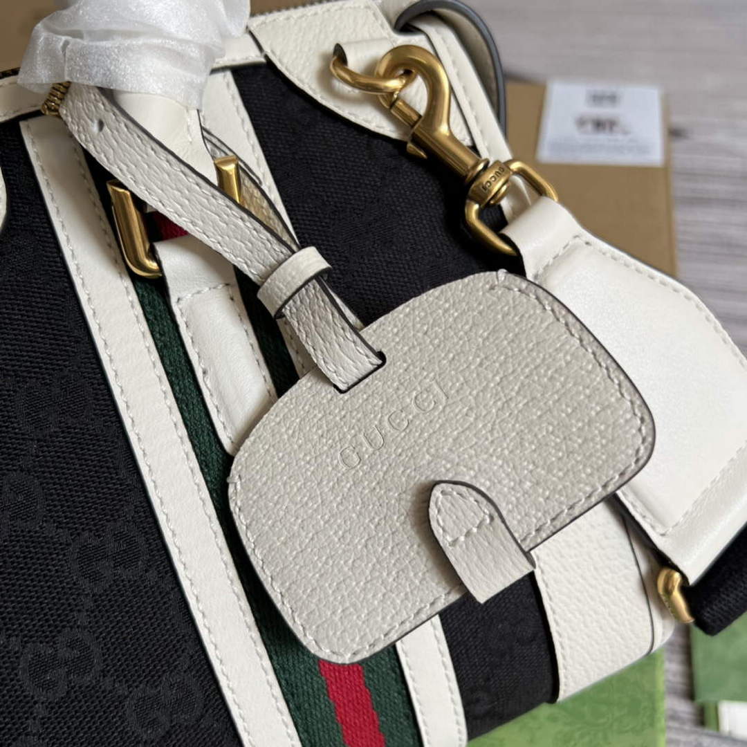 Gucci 715772 Small Canvas Top Handle Bag Black