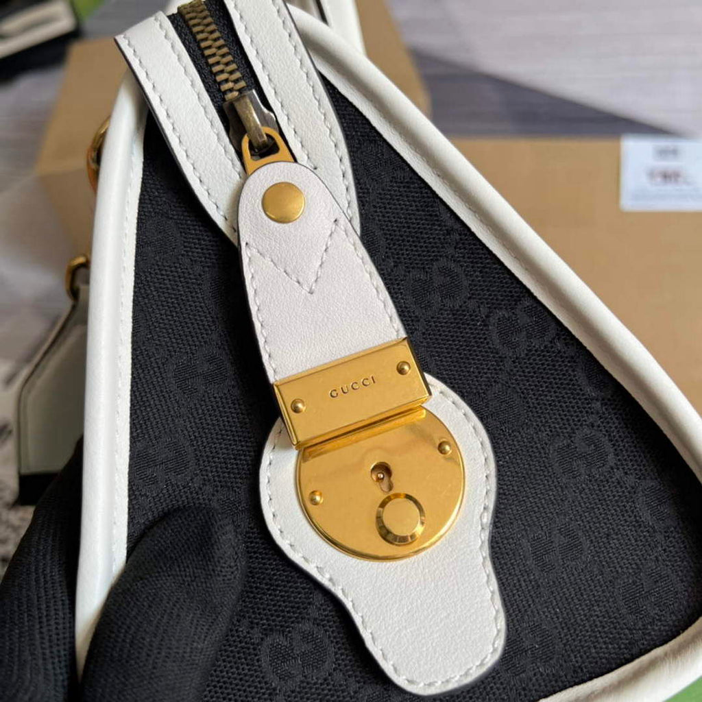 Gucci 715772 Small Canvas Top Handle Bag Black