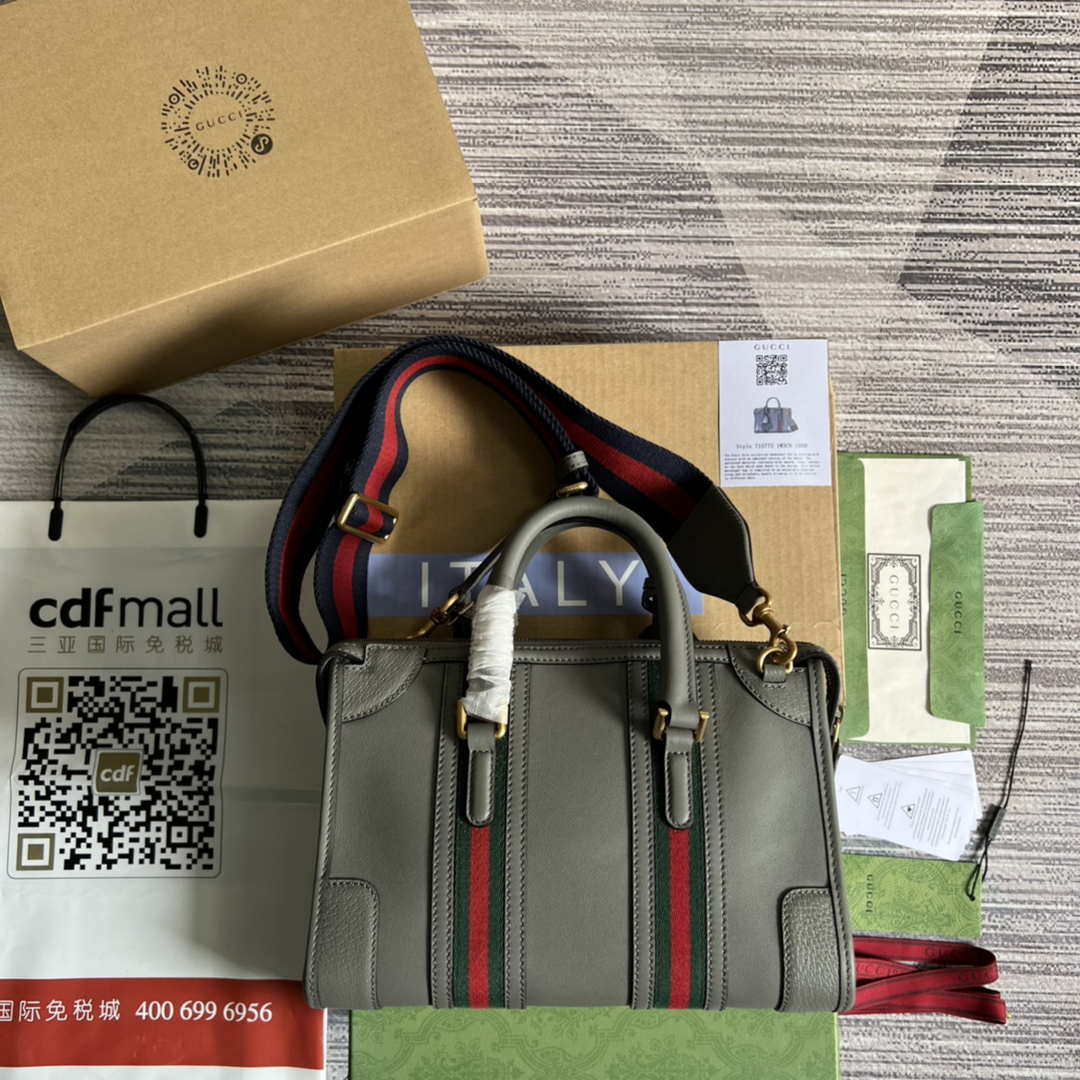 Gucci 715772 Small top handle bag with Double G Gray - Default Title - View 2
