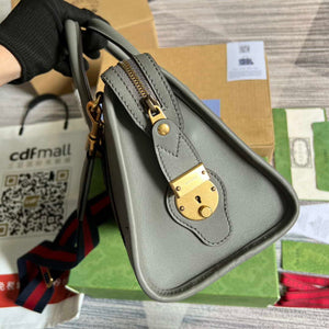 Gucci 715772 Small top handle bag with Double G Gray - Default Title - View 3