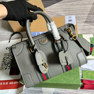 Gucci 715772 Small top handle bag with Double G Gray - Default Title - View 4