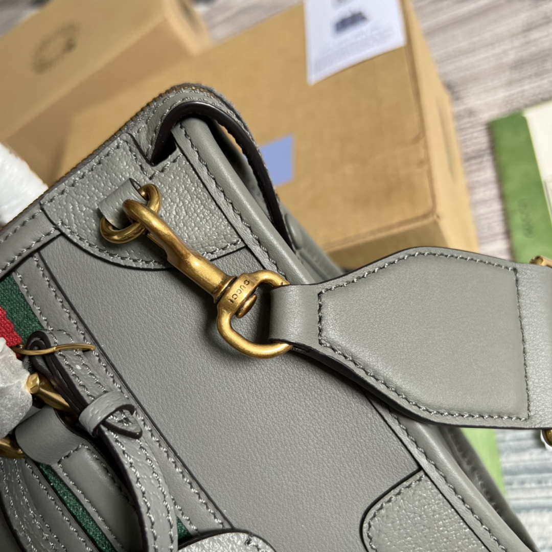 Gucci 715772 Small top handle bag with Double G Gray - Default Title - View 6
